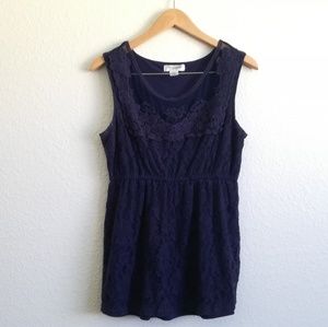 ⬇️ Motherhood Navy Blue Lace Blouse